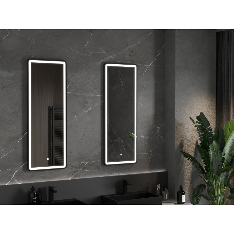 Mexen Coro осветено огледало за баня 45 x 120 см, LED 6000K, без замъгляване, черна