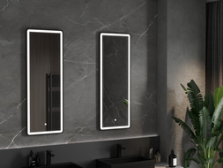 Mexen Coro осветено огледало за баня 45 x 120 cm, LED 6000K, анти-пара, черна рамка - 9817-045-120-611-70