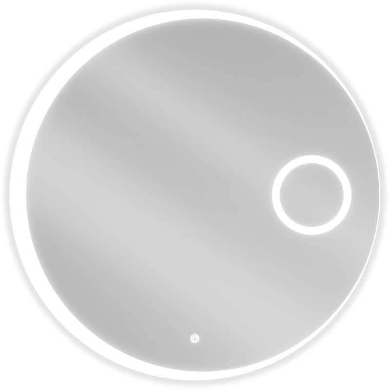Mexen Ella осветено огледало за баня с козметично огледалце, кръгло 80 см, LED