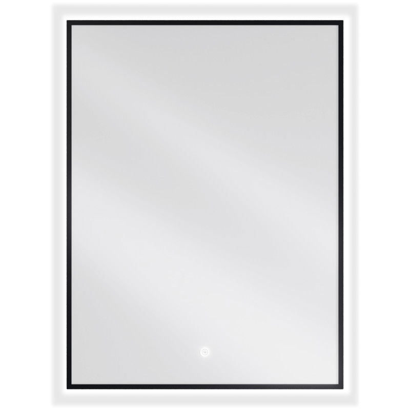 Mexen Erma огледало за баня с осветление 60 x 80 см, LED 6000K, противотечност, черна рамка - 9814-060-080-611-70