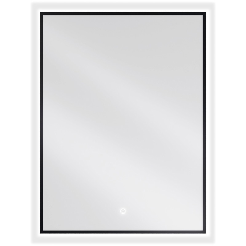 Mexen Erma осветено огледало за баня 60 x 80 см, LED 6000K, антипара, черна рамка