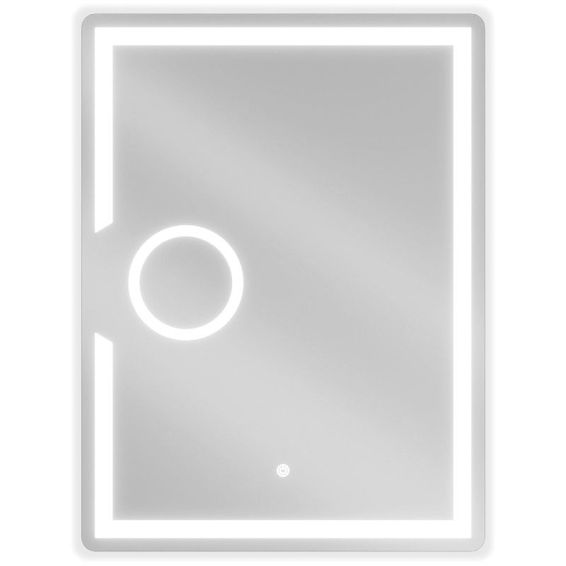 Mexen Onyx осветено огледало за баня с козметично огледалце 60 x 80 см, LED 6000K,