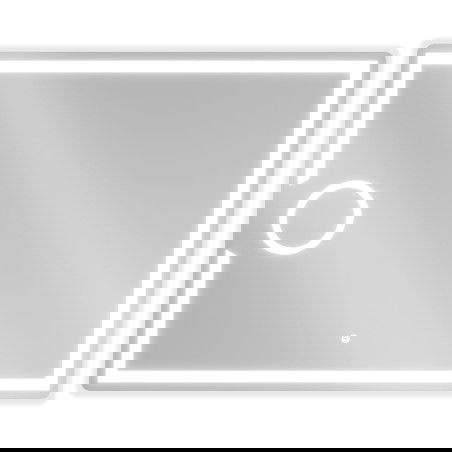 Mexen Onyx осветено огледало за баня с козметично огледалце 100 x 80 cm, LED 6000K, против конденз - 9813-100-080-611-00