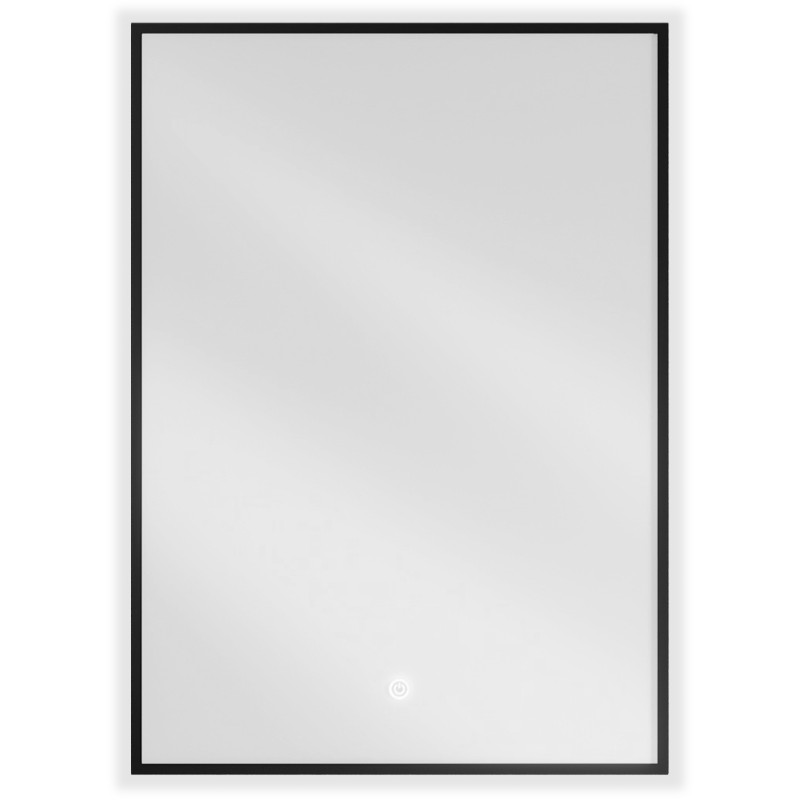 Mexen Erma огледало за баня с подсветка 50 x 70 см, LED 6000K, анти-замъгляване, черна рамка - 9814-050-070-611-70