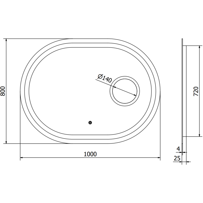 Mexen Umba огледало за баня с подсветка и козметично огледало 100 x 80 см, LED 6000K, антипара - 9822-100-080-611-00