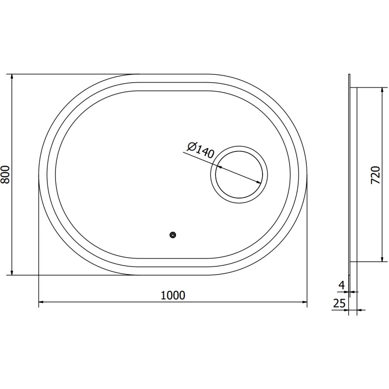 Mexen Umba осветено баняно огледало с козметично огледалце 100 x 80 см, LED 6000K,