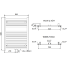 Mexen Hades отоплител за баня 800 x 600 mm, 452 W, черен - W104-0800-600-00-70