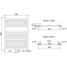 Mexen Hades радиатор за баня 800 x 600 mm, 452 W, черен - W104-0800-600-00-70