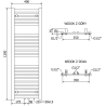 Mexen Hades радиатор за баня 1200 x 400 мм, 472 W, бял - W104-1200-400-00-20