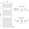 Mexen Hades радиатор за баня 1200 x 500 mm, 570 W, бял - W104-1200-500-00-20