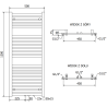 Mexen Hades отоплител за баня 1200 x 500 mm, 570 W, черен - W104-1200-500-00-70