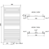 Mexen Hades баня радиатор 1200 x 600 мм, 667 W, бял - W104-1200-600-00-20