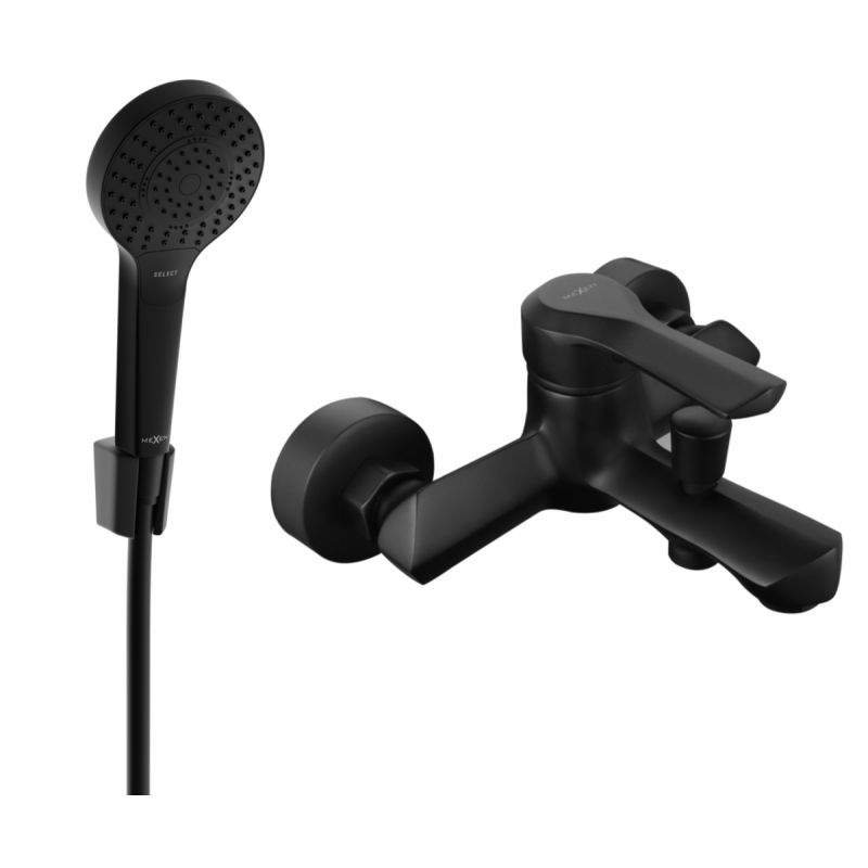 Mexen Sabre R05 батерия за вана с душ комплект, черна - 7213R05-70