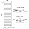 Mexen Hades радиатор за баня 1500 x 500 mm, 703 W, бял - W104-1500-500-00-20