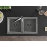 Mexen Mario гранитна двукаморна кухненска мивка с кухненски смесител Aster,