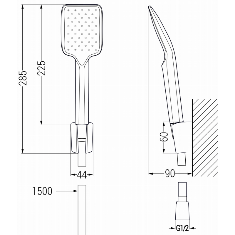 Mexen Sabre R62 батерия за вана със душ комплект, бяла - 7213R62-20