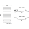 Mexen Helios радиатор за баня 800 x 500 mm, 381 W, черен - W103-0800-500-00-70