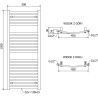 Mexen Helios радиатор за баня 1200 x 500 mm, 567 W, черен - W103-1200-500-00-70
