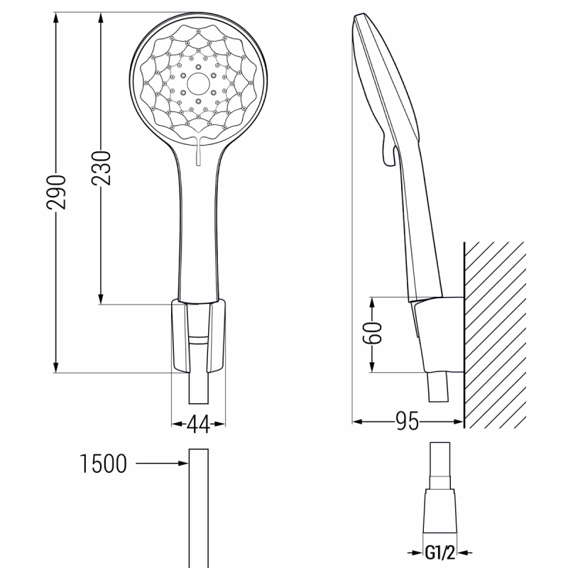 Mexen Sabre R74 вана батерия с душ комплект, хром - 7213R74-00