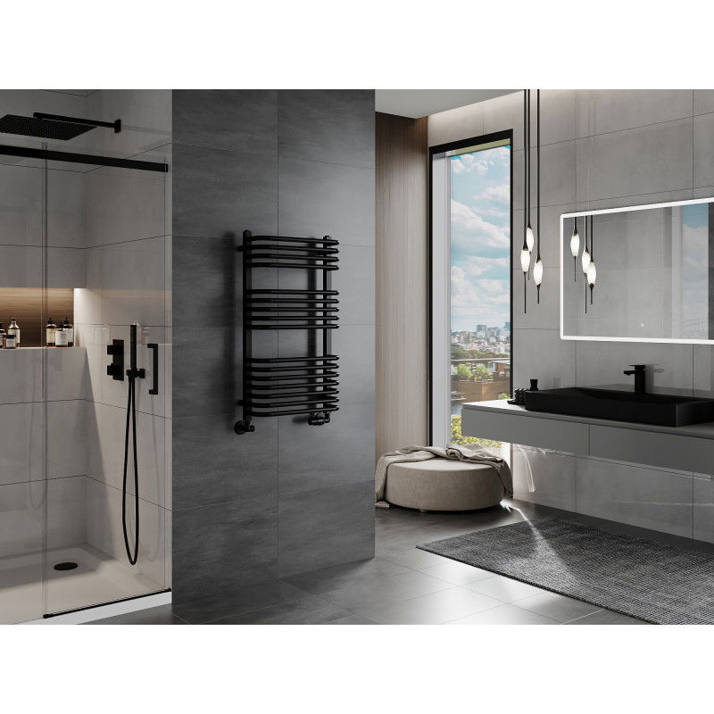 Mexen Apollo радиатор за баня 860 x 450 мм, 424 W, черен - W117-0860-450-00-70