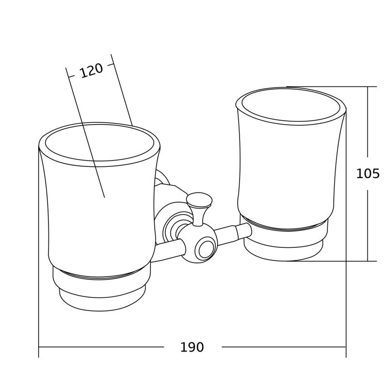 Mexen Estela двоен държач за четки за зъби, черен - 7011552-70