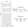 Mexen Pluton баня радиатор 1200 x 500 mm, 625 W, черен - W106-1200-500-00-70