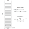 Mexen Pluton баня нагревател 1700 x 500 мм, 855 W, бял - W106-1700-500-00-20