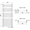 Mexen Akan баня радиатор 1080 x 500 mm, 784 W, черен - W121-1080-500-00-70