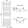 Mexen Bachus радиатор за баня 1600 x 500 мм, 787 W, бял - W109-1600-500-00-20