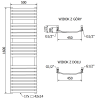 Mexen Bachus радиатор за баня 1200 х 500 мм, 619 W, черен - W109-1200-500-00-70