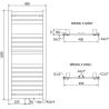 Mexen Uran лири за баня 1200 x 500 мм, 534 W, бял - W105-1200-500-00-20