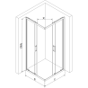 Mexen Rio Квадратна душ кабина 90 x 90 см, графит, хром + плоско корито, черно