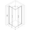 Mexen Rio квадратна душ кабина 80 x 80 см, прозрачна, черна - 860-080-080-70-00