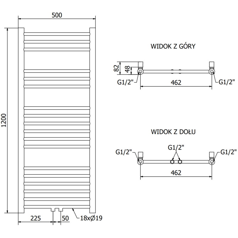 Mexen Yodo баня радиатор 1200 x 500 мм, 382 W, бял - W113-1200-500-00-20