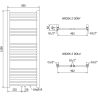 Mexen Yodo баня радиатор 1200 x 500 мм, 382 W, бял - W113-1200-500-00-20