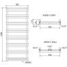 Mexen Saturn радиатор за баня 1200 x 500 мм, 409 W, бял - W108-1200-500-00-20