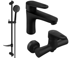 Mexen Kama DF75 комплект душ, черен - 72504DF75-70