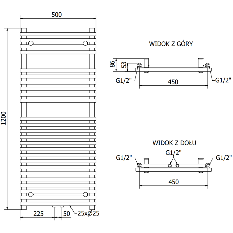 Mexen Sol баня радиатор 1200 x 500 мм, 569 W, антрацит - W125-1200-500-00-66