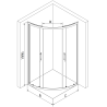 Мексен Рио душ кабина полукръгла 90 x 90 см, графит, хром - 863-090-090-01-40