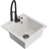 Mexen Vito гранитна мивка с 1 камера с кухненски кран Aster, бял - 6503-20-73450-70-B