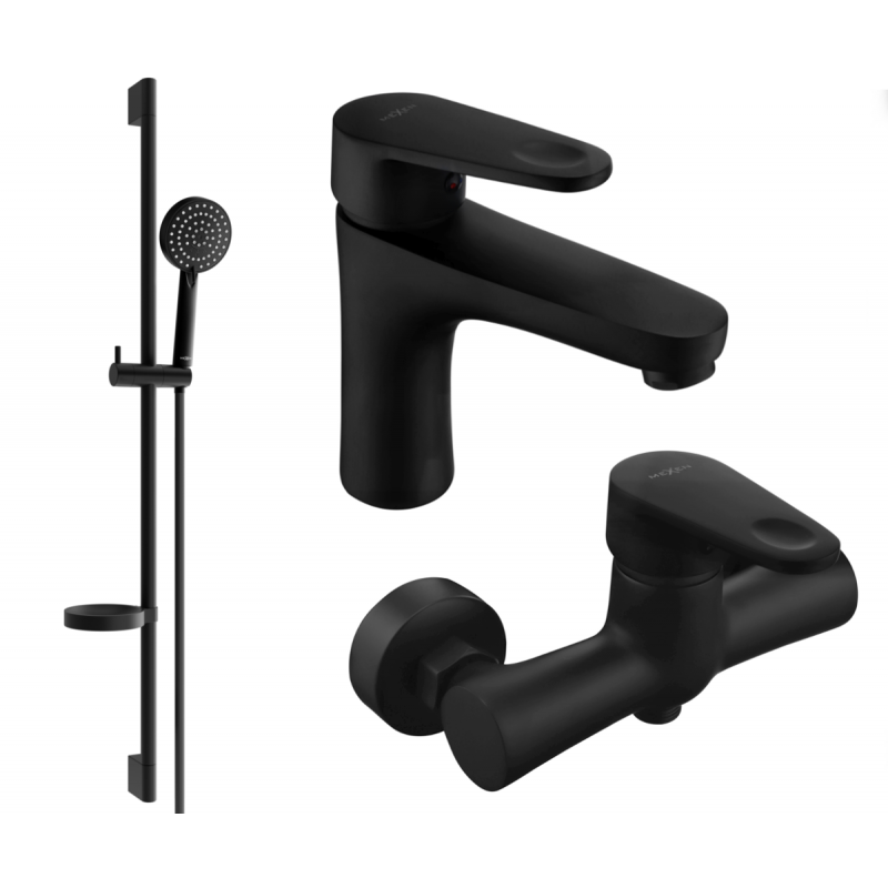 Mexen Kama DS75 душ комплект, черен - 72504DS75-70