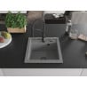 Mexen Vito кухненска мивка от гранит с 1 отделение с кухненски смесител Aster, сив - 6503-71-73450-70-B