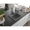Mexen Vito кухненска мивка от гранит с 1 отделение с кухненски смесител Aster, сив - 6503-71-73450-70-B