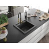 Mexen Vito гранитна мивка с една камера с кухненски смесител Aster, черен на