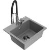 Mexen Milo гранитна мивка с 1 отделение с кухненски кран Aster, сив - 6505-71-73450-07-B