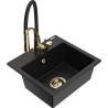 Mexen Milo кухненска мивка от гранит с 1 отделение с кухненски смесител Aster, черен - 6505-77-73450-57-G