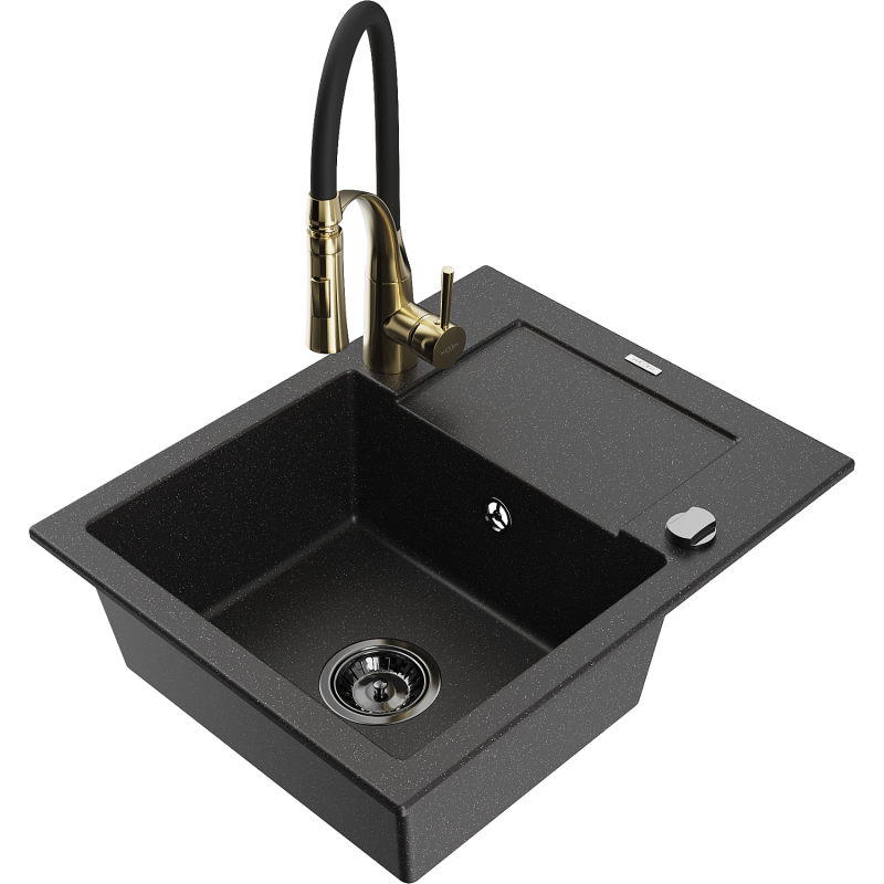 Mexen Enzo гранитна кухненска мивка с 1 отделение и отцедник с кухненски