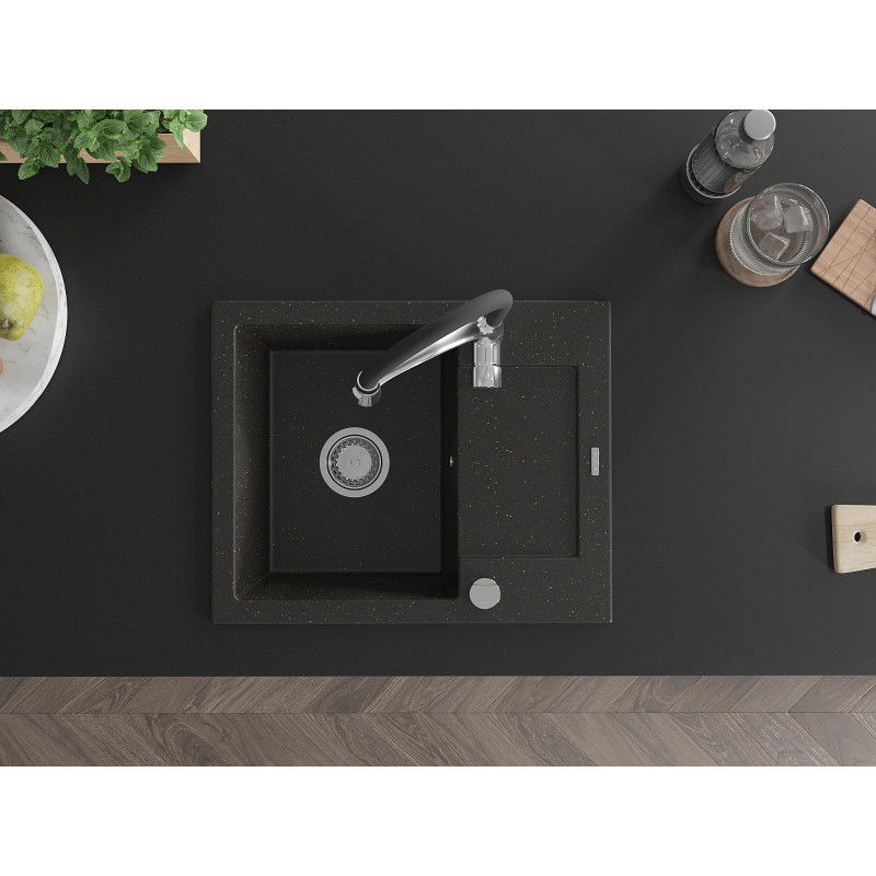 Mexen Enzo гранитна мивка с една камера с отцедник и кухненски смесител
