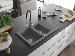 Mexen Gaspar гранитна кухненска мивка с 1,5 корита и сушилня и кухненски
