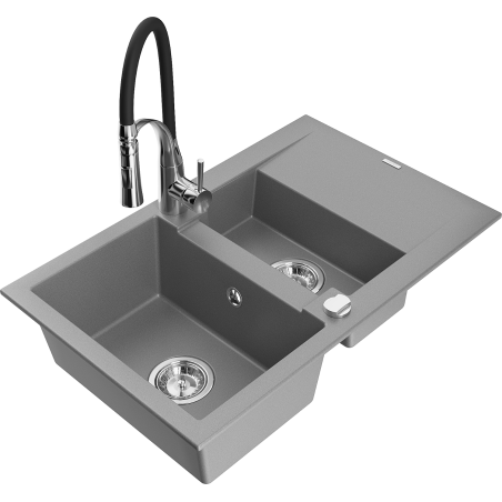Mexen Gaspar гранитна кухненска мивка с 1,5 корита и сушилня и кухненски